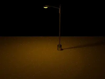 Roadlight 3d Model with light 3D model