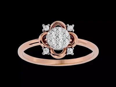 Light Minimalist Diamond Ring Earrings Pendant Set 3D print model