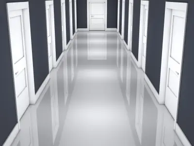 Apartment Corridor Low-poly 3D model