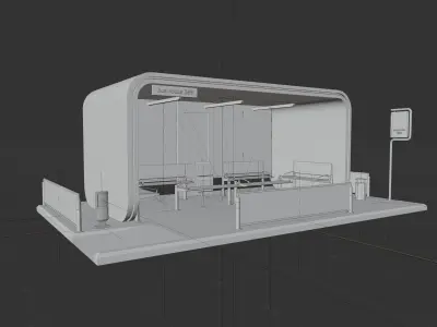 Bus stop 1 3D model