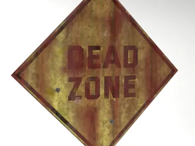 Apocalyptic Road Signs Low-poly 3D model