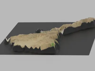 Eritrea Map Country Low-poly 3D model