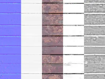 Old Wood Floor Tile PBR Material 4K Texture