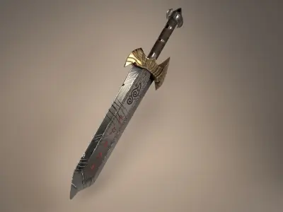 Sword with lights Low-poly 3D model purchase