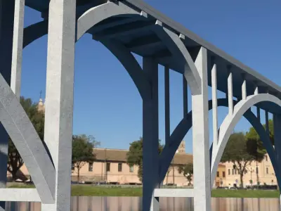Modular Bridge Low-poly 3D model