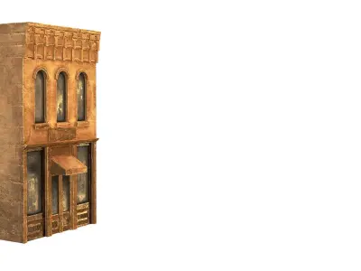 Abandoned Texas Building 02 Low-poly 3D model