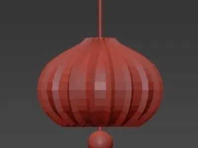 Suspension pendant light gold 3D model