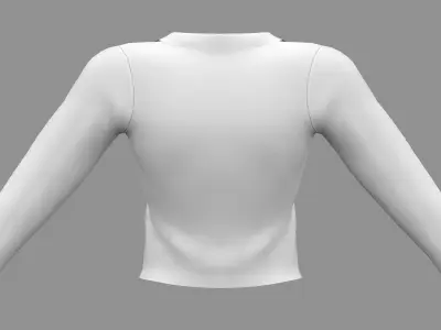 Elegant White Business Jacket And Tshirt Low-poly 3D model