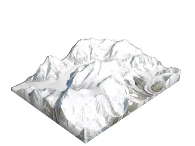 Baltoro Kangri Mountain Low-poly 3D model