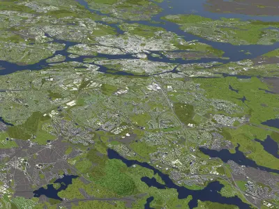 Stockholm Sweden 50x50km 3D City Map 3D model