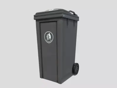 Recycle bin Low-poly 3D model