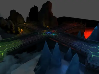 Fantasy Chess RPG Environment - Dungeon of Elements Low-poly 3D model