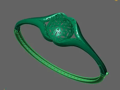 Womens Bracelets Bangles 3DM STL OBJ With Details  3D print model