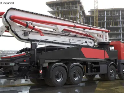  Mobile Concrete Pump Truck Red 
