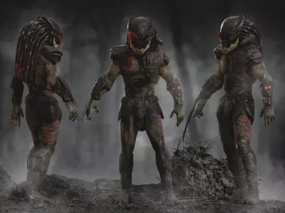 Predator Berserker Low-poly 3D model