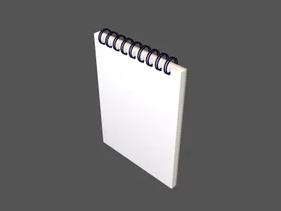 Notebook Pad With Spiral v3 002 Low-poly 3D model