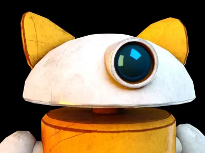 Cartoon Character Robot Low-poly 3D model