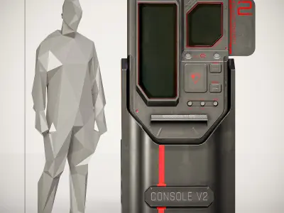 Sci-fi Console V2 PBR Low-poly 3D model