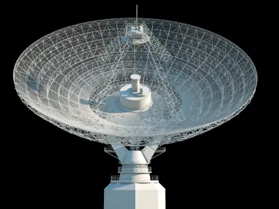 Large radio telescope 3D model