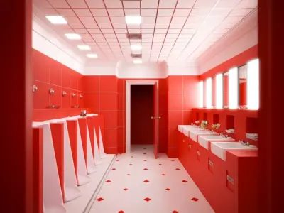 The Shining 1980 - Overlook Hotel - The Red Bathroom V02 3D model