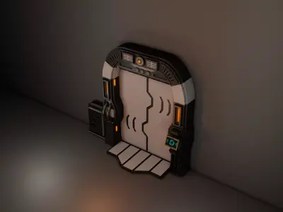 Sci Fi Door 3D model 5