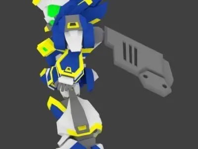  Super Mecha 12 - Wedzenger of Code Name 13TIK Low-poly 3D model
