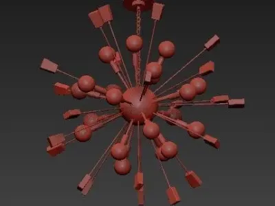 Large Mid Century Modern Sputnik 3D model