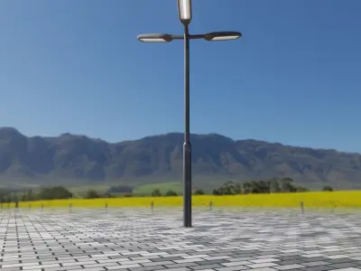 Street Light 11 version 3  3m with pole 3 Low-poly 3D model