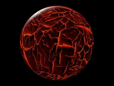 Alien Lava Planet Sci-Fi Fantasy Scenery 3D model