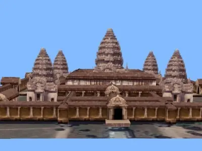 Angkor Wat monument Cambodia low-poly 3d model Low-poly 3D model