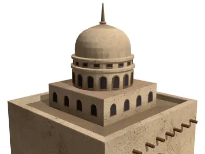 Middle Eastern Style Building - PBR Low Poly Low-poly 3D model