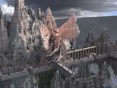 9 Circles of Hell Dantes Inferno Extended angel Designs 3D model