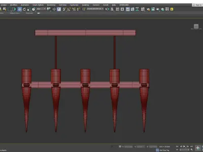 COFFEE VENETIAN GLASS RECTANGULAR CHANDELIER 3D model