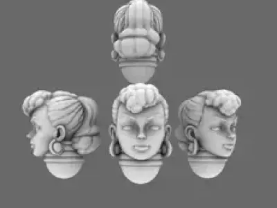 Legion of Barb Vintage Fashion Doll Heads 3D print model