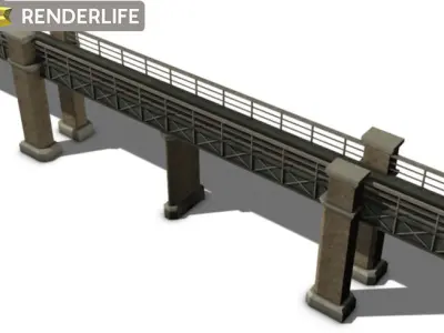 Train bridge 3D model
