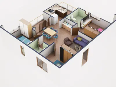 3D Floor Plan Model 47 3D model