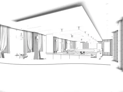 Business Restaurant - Coffee - Banquet  84 3D model