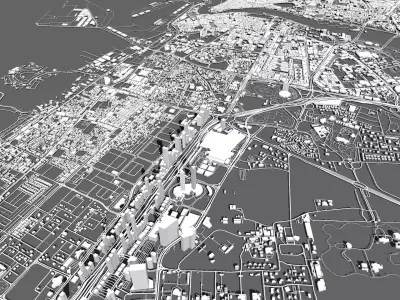 Cityscape Deira and Dubai  United Arab Emirates 3D model