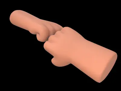 Fist Bump Icon v1 004 Low-poly 3D model