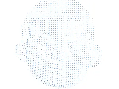 Man Face Holographic Image v1 001 Low-poly 3D model