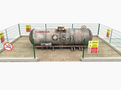 Oil Tank fuel tank Low-poly 3D model