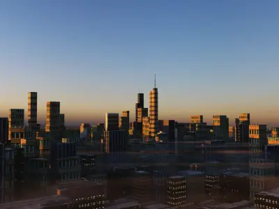 3d city model with the environment 3D model