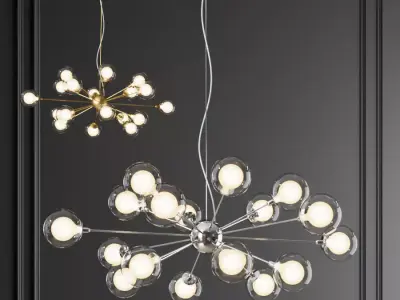 Possini Euro Spheres 30 Wide 15 Light Sputnik Glass Pendant 3D model