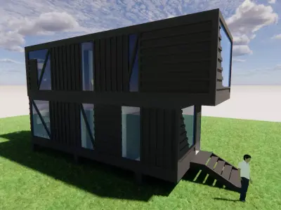Container coffee shop-3 3D model