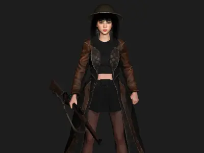 AAA 3D REALISTIC JAPANESE GIRL CHARACTER - MIZUKI THE ADVENTURER Low-poly 3D model