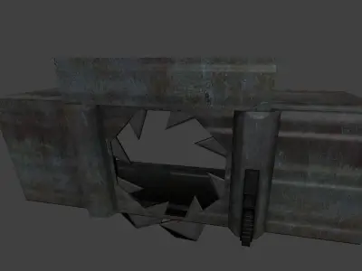 Door component 4 rigged and animated Free low-poly 3D model