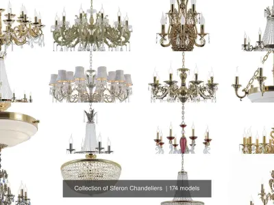 Collection of Sferon Chandeliers  3D Model Pack