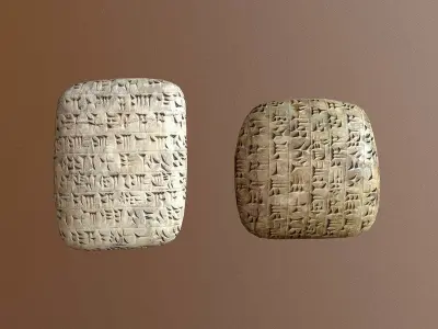 Cuneiform Clay Tablets Low-poly 3D model