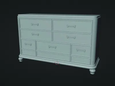 Dresser wooden chest of drawers 3D model