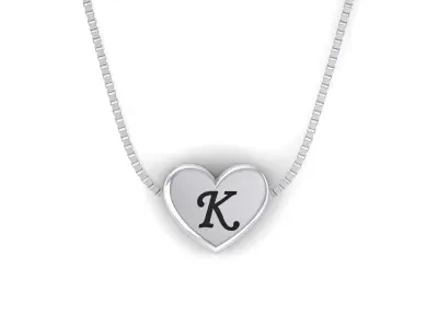 Pendant initial heart K 3D print model